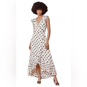 NWT‎ Lulu's polka dotted wrap around midi length dress size XS
